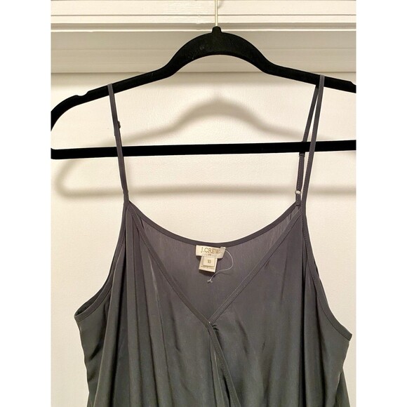 J. CREW Jumpsuit Grey Satin Sz 10 Office Cocktail Professional Girl Boss Party - Picture 4 of 8